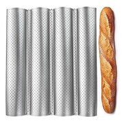 Blacha forma do pieczenia bagietek zapiekanek metalowa perforowana na 4 szt
