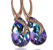 Kryształy Kolczyki Vitrail Senti Różowe Złoto Srebro 702227