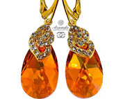 Kryształy Special Piękne Kolczyki Topaz Gold Złote Srebro 700629