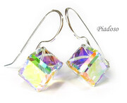 Kryształy Piękne Kolczyki Certyfikat Srebro AB 1146375325