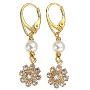 Kryształy Perły Kolczyki Crystal Feel Pearl Gold Złote Srebro 703137