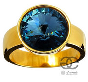 Kryształy Pierścionek Denim Blue Złote Srebro 4548336926