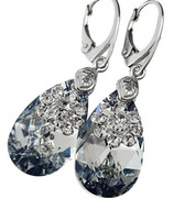 Kryształy Srebrne Kolczyki Comet Flower Srebro 4311443166