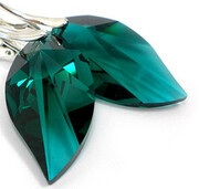 Kryształy Kolczyki Listki Certyfikat Promocja 1894231299