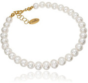 Naturalne Perły Białe Piękna Bransoletka Złote Srebro 702231