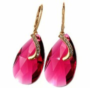 Kryształy Special Kolczyki Senti Bordeaux Złote Srebro 702805