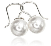 Piękne Kolczyki Srebro Perły Kryształy Białe 702149