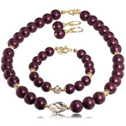 Oryginalne Kryształy Perły Elderberry Golden Wyjątkowy Komplet Złote Srebro Certyfikat 703623