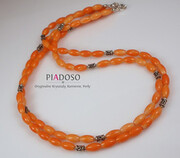 Naturalny Koral Piękny Podwójny Naszyjnik Srebro 1093567459