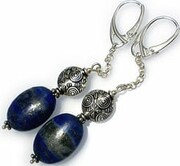 Piękne Kolczyki Naturalny Lapis Lazuli Srebro 1203645054