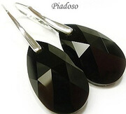 Super Cena Kryształy Kolczyki Certyfikat Jet 1415194947