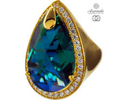 Kryształy Special Pierścionek Emerald Encante Złote Srebro 700865
