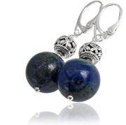 Chryzokola Piękne Kolczyki Srebro 702089