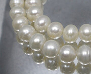 Prawdziwe Duże Perły Białe Naszyjnik Srebro 2180185420