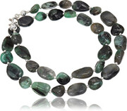 Unikatowy Naszyjnik Naturalny Szmaragd Srebro 702238