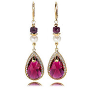 Naturalny Rubin Prawdziwe Perły Kryształy Oryginalne Kolczyki Encante Złote Srebro Certyfikat 703575