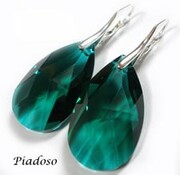 Kryształy Duże Kolczyki Emerald Srebro 28mm 1093014850