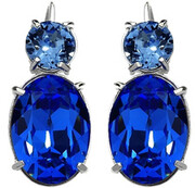 Kryształy Kolczyki Niebieskie Sapphire Srebro 4430467013