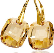 Nowe Kryształy Piękne Kolczyki Golden Graphic Gold Złote Srebro 702129