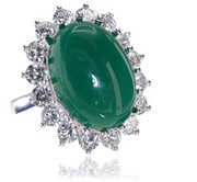 Agat Zielony Kryształy Przepiękny Pierścionek Royal Srebro Certyfikat 703668