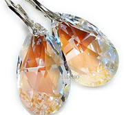 Kryształy Duże Kolczyki Blue Aurora Hologram 2328281334