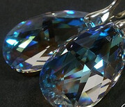 Promocja Duże Kolczyki 28 mm Blue Aurora Hologram 1084971927