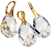 Kryształy Kolczyki Wisiorek Crystal Złote Srebro 4248677321