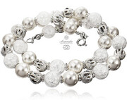 Kryształy Piękny Naszyjnik Crystal White Srebro 701145