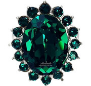 Kryształy Piękny Pierścionek Royal Emerald Srebro 4238967135