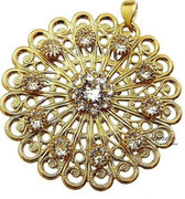 Kryształy Piękny Wisiorek *Crystal Della Gold* Łancuszek Złote Srebro 700223