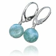 Naturalny Larimar Piękne Kolczyki Srebro 702331