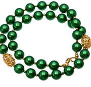 Naszyjnik Perły Kryształy Eden Green Gold Złote Srebro 703230