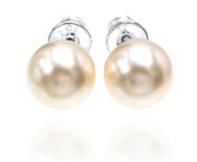 Piękne Perły Kryształowe Kolczyki Kremowe Creamrose Srebro Certyfikat 702323