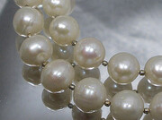 Prawdziwe Duże Perły Białe Naszyjnik Srebro 1108350497