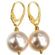 Wyjątkowe Kolczyki Perły Seashell Złote Srebro 703094