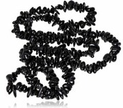 Czarny Turmalin Piękny Długi Naszyjnik Czarne Turmaliny 703394