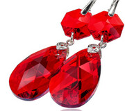 Kryształy Najnowsze Kolczyki Siam Srebro 702240