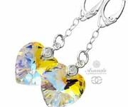 Kryształy Kolczyki Aurora Serca Srebro 700808