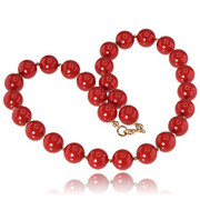 Oryginalne Kryształy Perły Dark Coral Piękny Naszyjnik Złote Srebro Certyfikat 703690