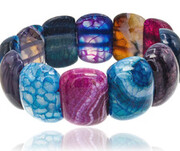 Agat Wężowy Kolorowa Bransoletka Naturalna 702161