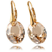 Piękne Kolczyki Kryształy Crystal Classic Golden Shadow Złote Srebro Certyfikat 703525