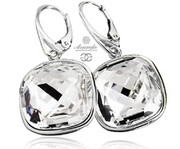 Kryształy Piękne Kolczyki Crystal W Oprawie Srebro 701135