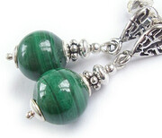 Malachit Piękne Ozdobne Kolczyki Srebro 1156916633