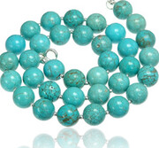 Piękny Turkusowy Naszyjnik Howlit Srebro 702352