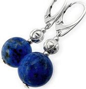 Lapis Lazuli Piękne Kolczyki Srebro 2300224506