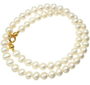 Prawdziwe Piękne Perły Naszyjnik Certyfikat Złote Srebro 703231