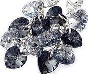 Kryształy Długie Kolczyki Srebro Serce Certyfikat 3799965349