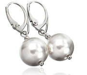 Perły Seashell Białe Kolczyki Srebro 701130
