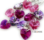 Kryształy Długie Kolczyki Srebro Serce Certyfikat 2352595825