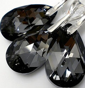 Kryształy Nowość Kolczyki Wisiorek Silver Night 2289073109